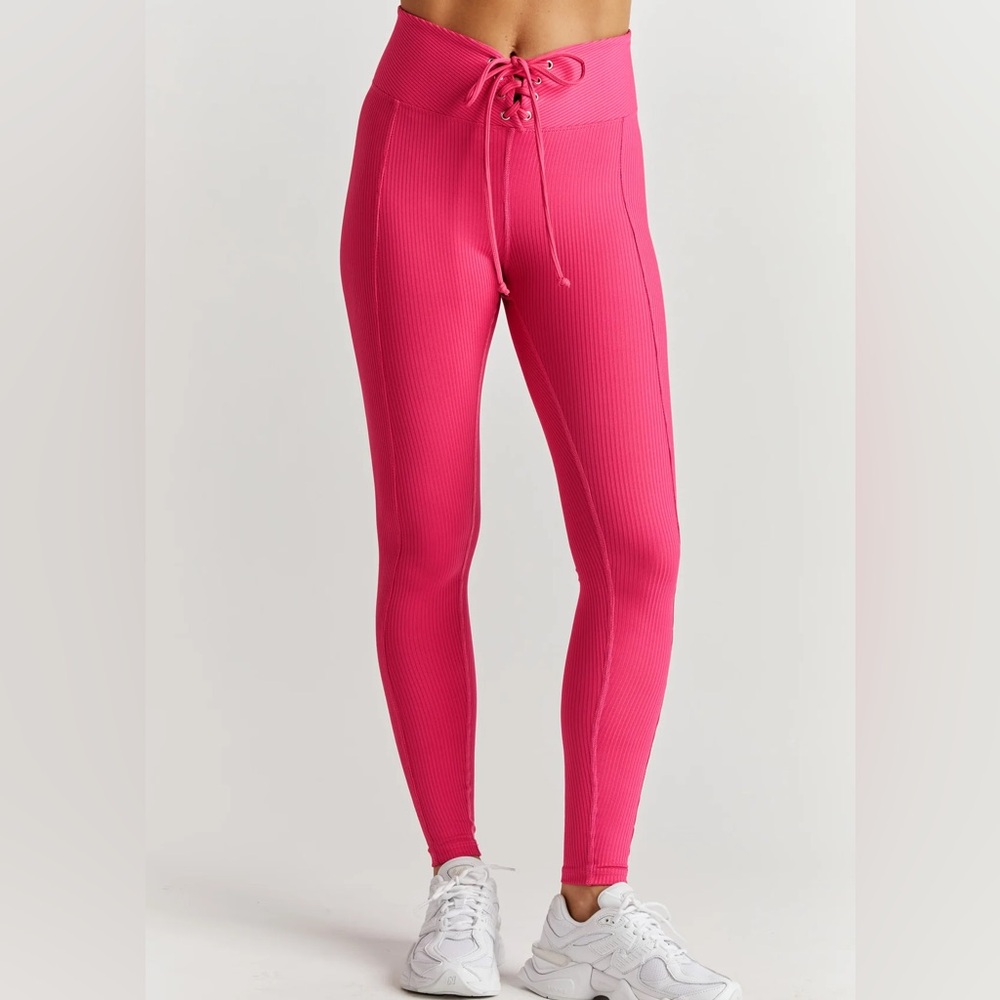 Year of Ours Ribbed Football Leggings Tie Waist - Picture 2 of 8